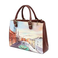 Кожаная женская сумка с рисунком "Любимая Италия" - фото