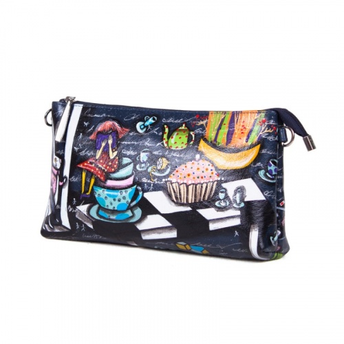 Женская сумка-клатч с росписью по коже "Этно Алиса" фото фото 2