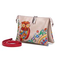 Женская сумочка-клатч с росписью "Красная сова" фото