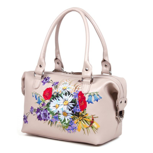 Женская сумка ручной работы с вышивкой "Летние цветы" фото фото 8