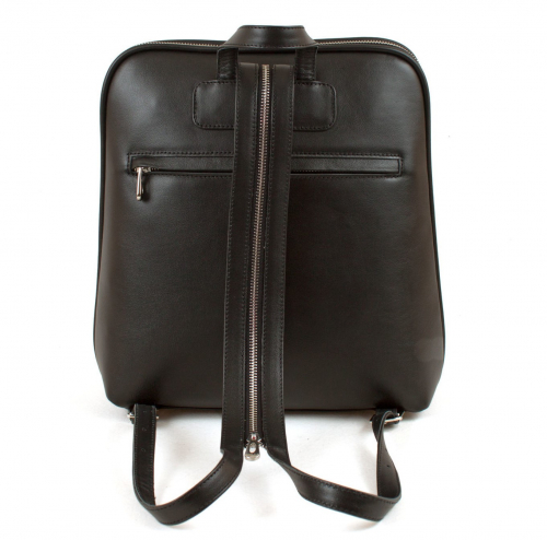 Черный кожаный рюкзак с росписью "Лисичка" фото фото 3