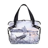 Сумка хобо ручной работы с росписью "Венеция", сумка мешок с принтом, вышивкой