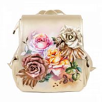 Женский рюкзак с цветами "Ароматные розы" с рисунком, росписью, принтом - фото