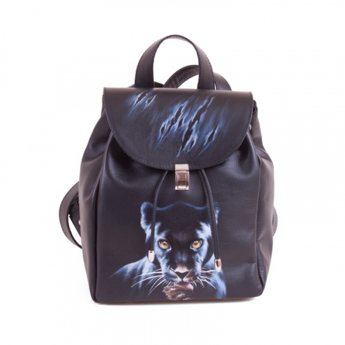Женский рюкзак с росписью "Черная пантера" фото