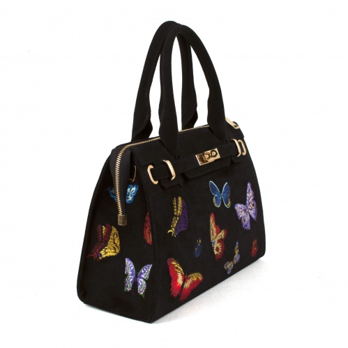 Женская сумка модель Hermes с вышивкой  "Бабочки" фото фото 5