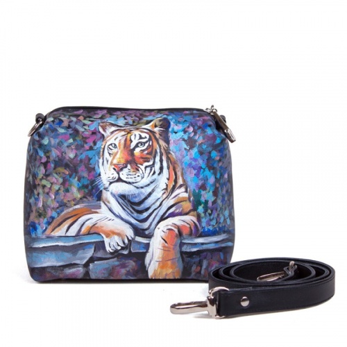 Купить Сумочка кроссбоди "Амурский тигр" с рисунком, принтом, росписью фото фото 3