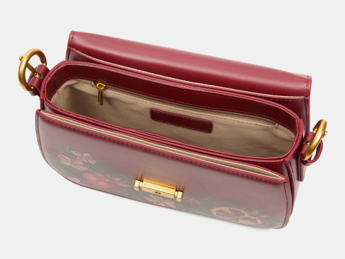 Кросс боди с авторской росписью по коже "Гранат" — кросс боди с принтом на заказ фото 4