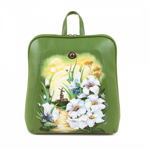 Женский рюкзак с карманом "Луговые цветы" фото