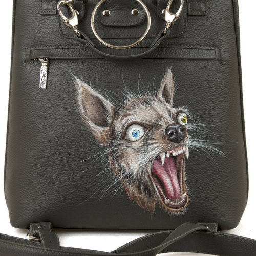 Сумка-рюкзак на плечо с принтом "Злые собачки" фото фото 2