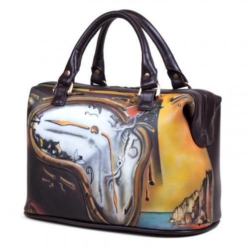 Кожаная женская сумка-саквояж "Песок времени" фото фото 2