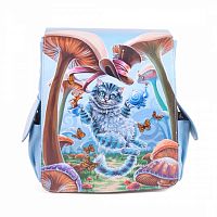 Женская сумка-рюкзак для города "Чешир" с рисунком, росписью, принтом - фото