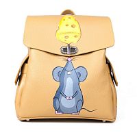 Рюкзак с ручной росписью "Сыр и мышь" с росписью, принтом - фото