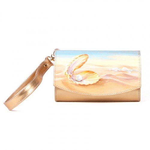 Женская сумка-кошелек на плечо "Жемчужина" ручной работы с росписью, рисунком, принтом - смотреть фото
