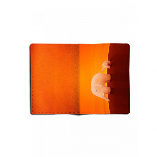 Кожаная обложка на паспорт с принтом "Слоники" фото фото 2