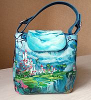 Женская сумка на три отделения с росписью “Сказочный водопад” фото