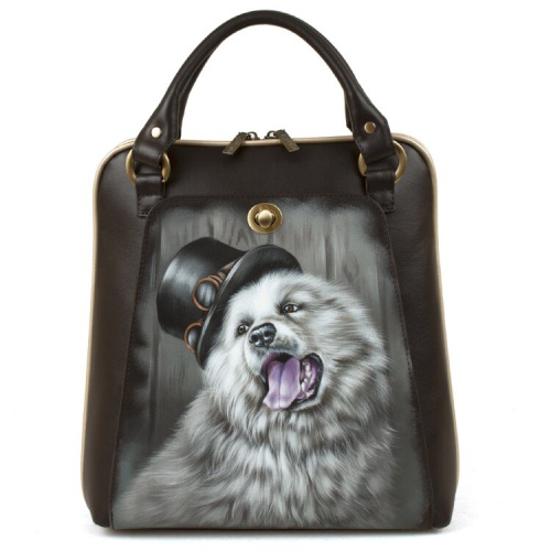 Сумка-рюкзак с рисунком сенбернара "Пес в шляпе" фото