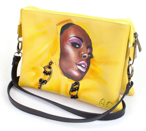 Женский клатч с росписью "Афро-девушка в желтом" фото