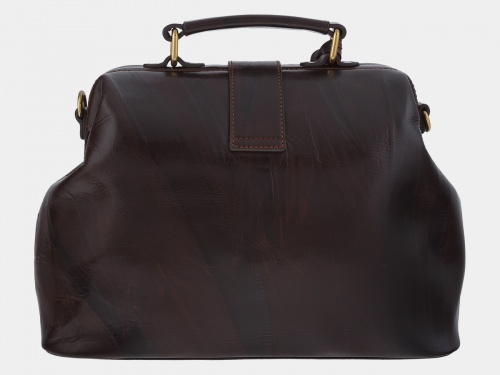 Женская кожаная сумка саквояж "Маки" фото фото 4