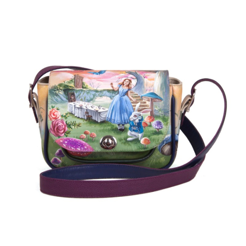 Женская сумка с широким ремнем и рисунком "Алиса в стране чудес" фото фото 13
