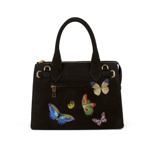 Женская сумка модель Hermes с вышивкой  "Бабочки" фото фото 3