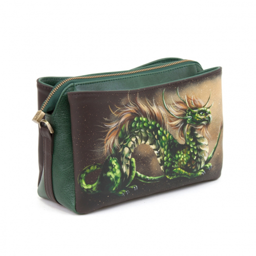 Маленькая сумка кросс боди с росписью "Сказочный дракон" фото фото 3